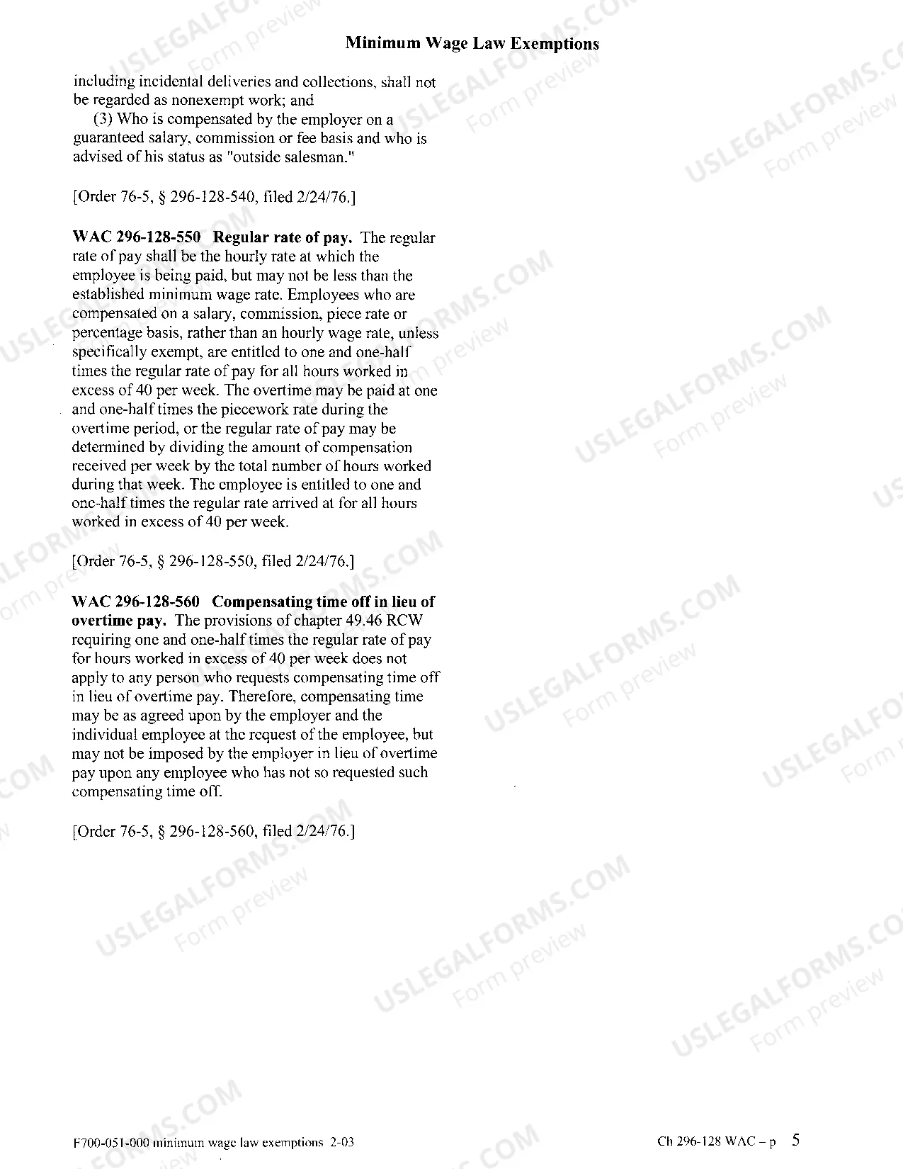 Preview Minimum Wage Law Exemptions