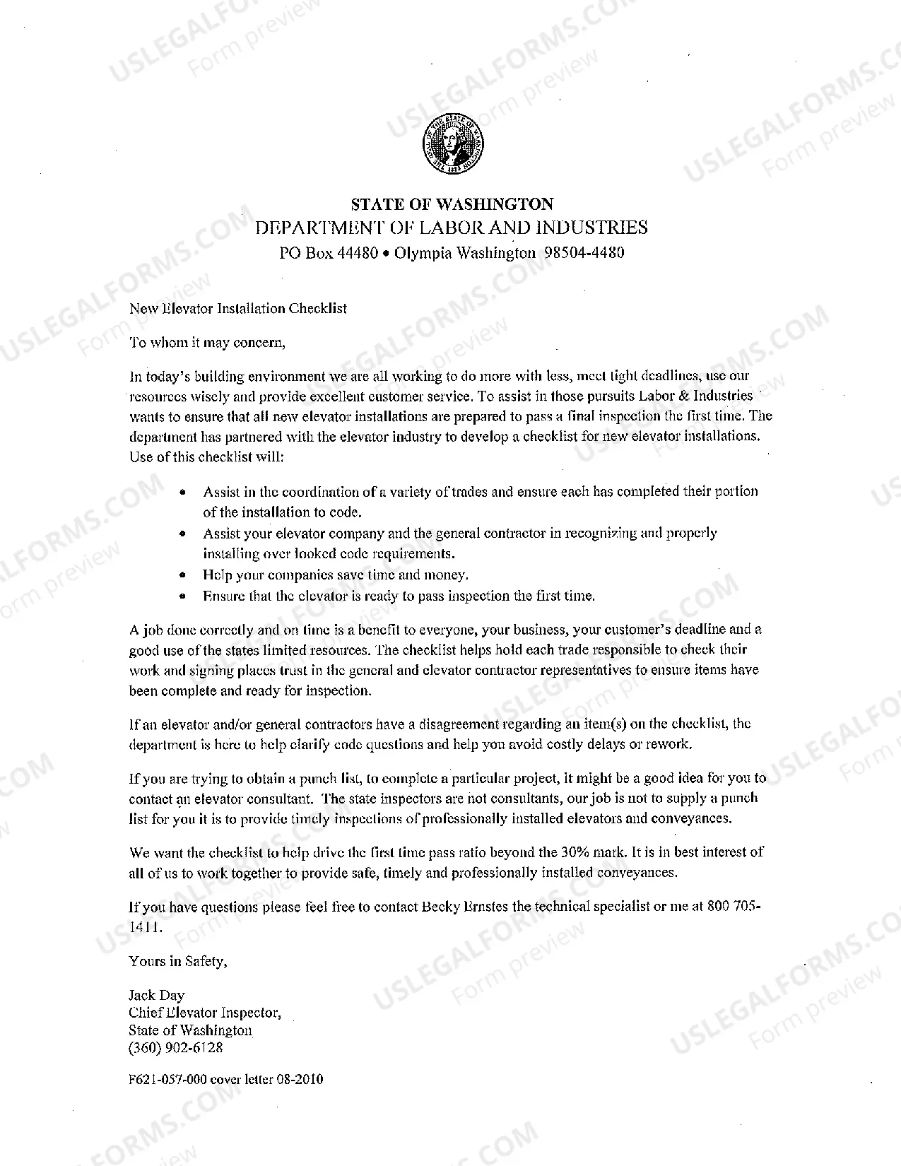 Preview New Elevator Installation Checklist