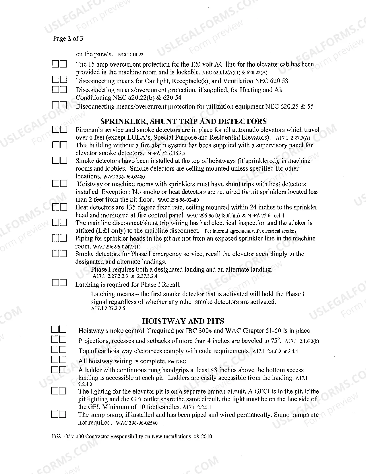 Preview New Elevator Installation Checklist