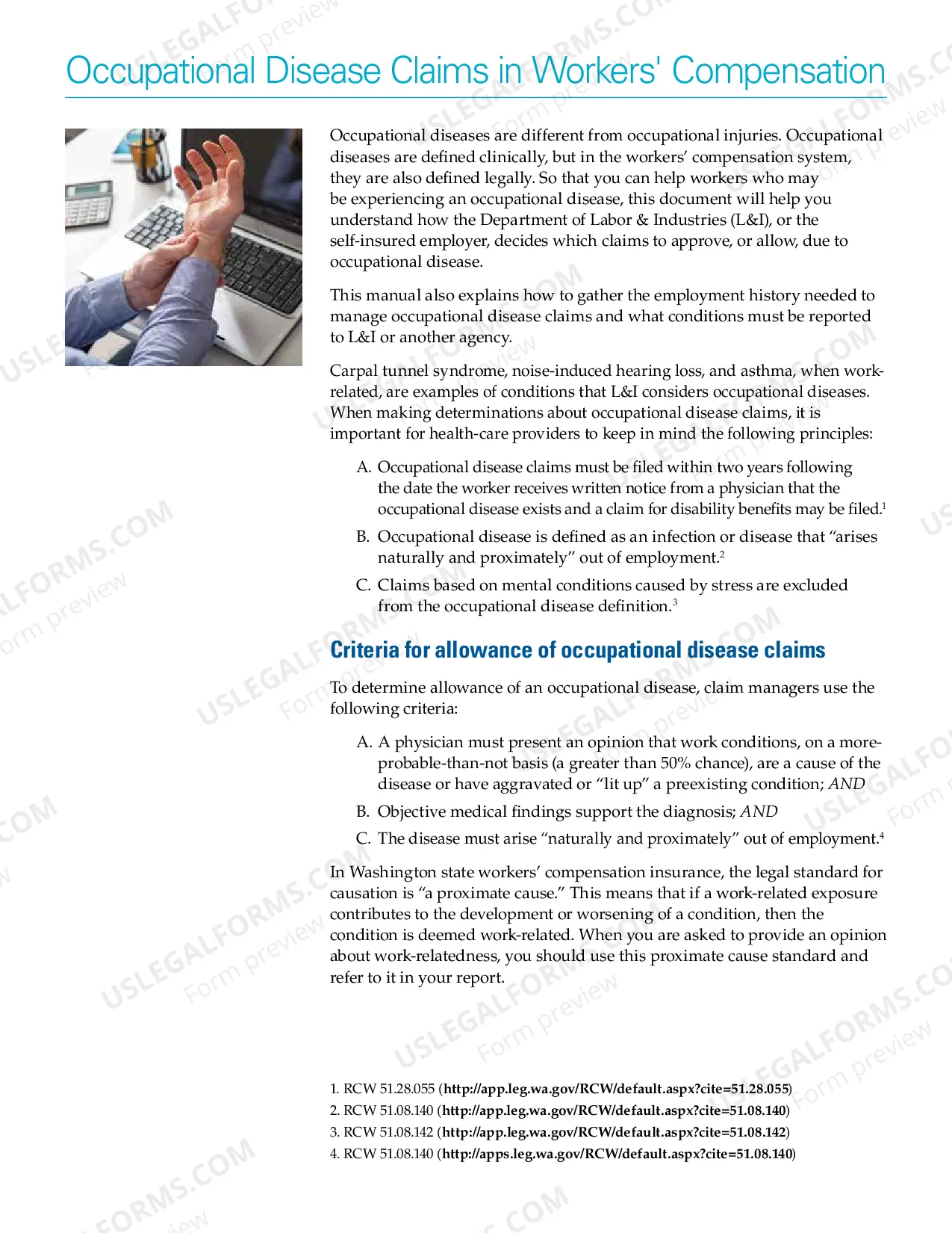 Preview Occupational Disease Claims in Workers' Compensation