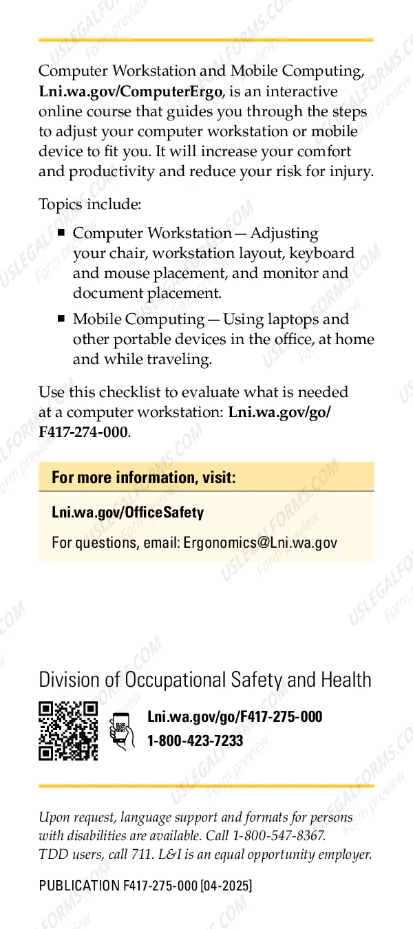 Preview Office Ergonomics: Computer Workstation and Mobile Computing