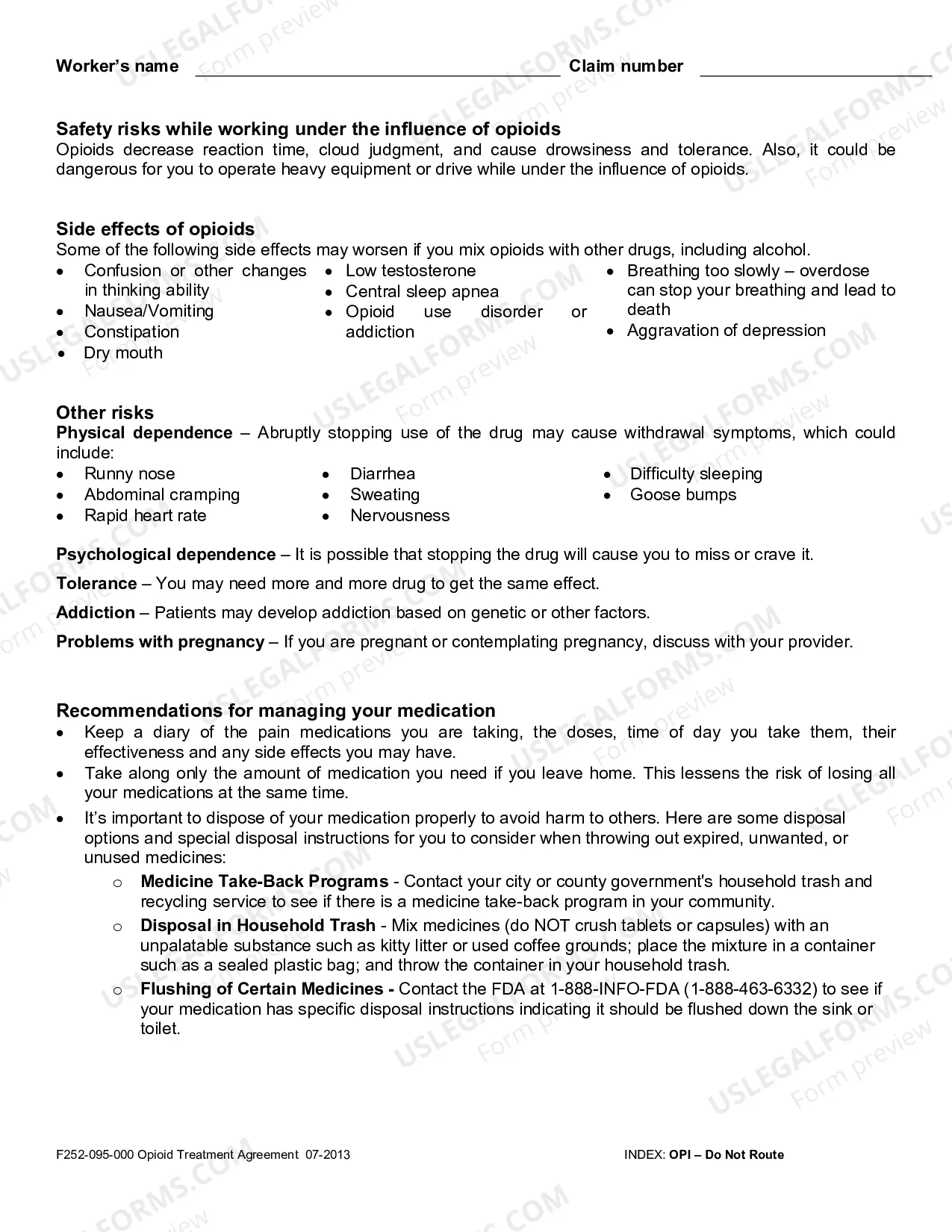 Preview Opioid Treatment Agreement