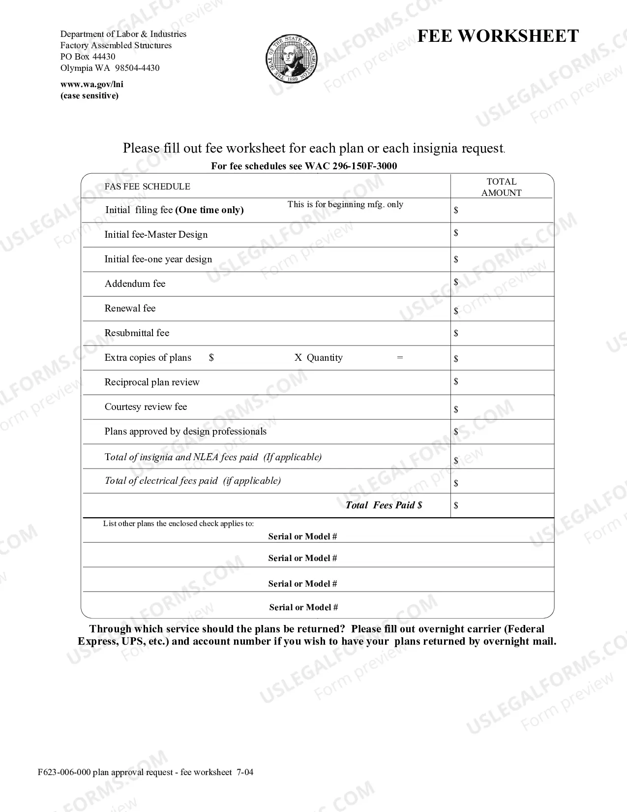 Preview Plan Approval Request - Factory Built Structures and Commercial Coaches