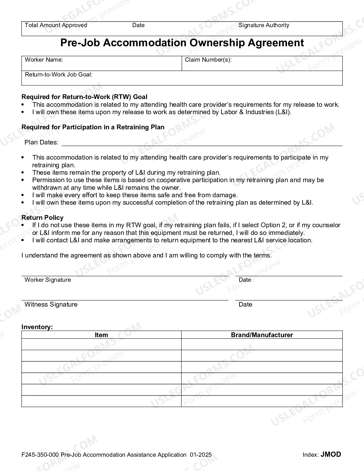 Preview Pre-Job Accommodation Assistance Application