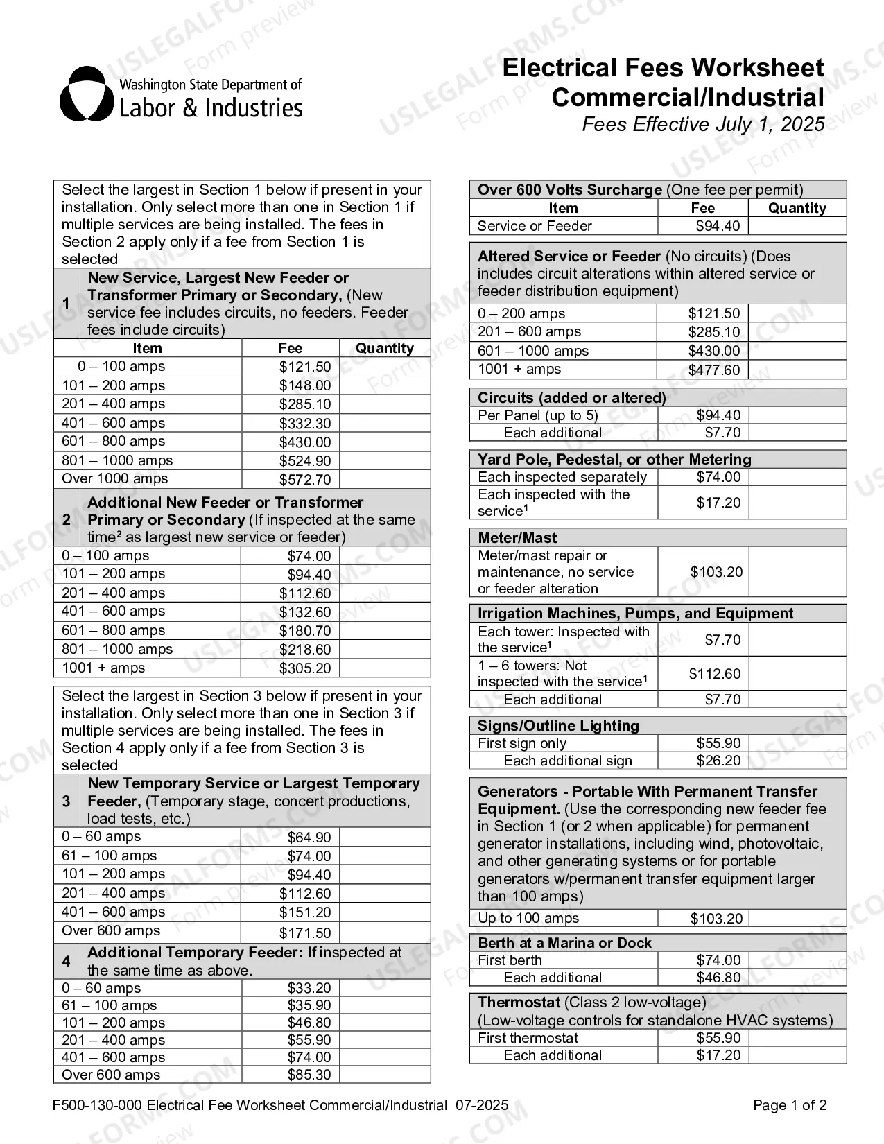 Preview Property Owner Electrical Work Permit Application