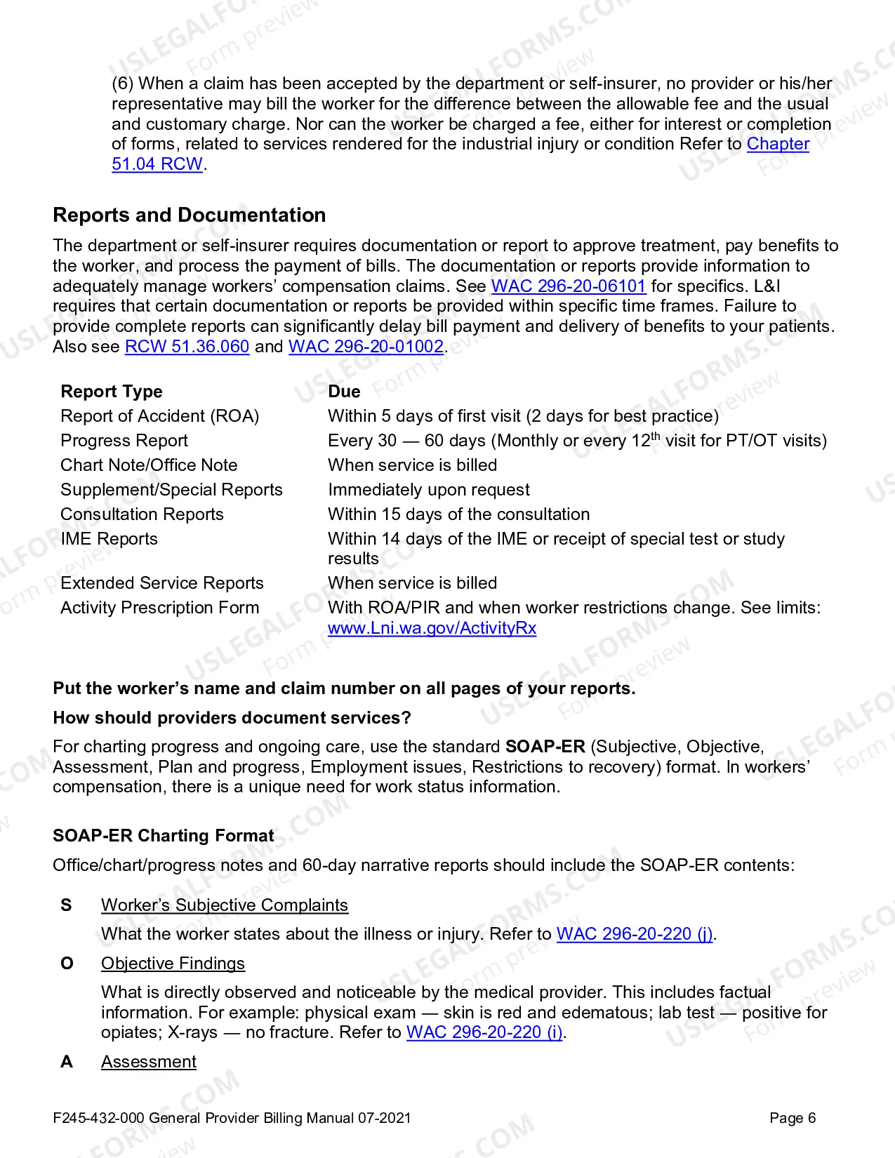 Preview Provider General Billing Manual