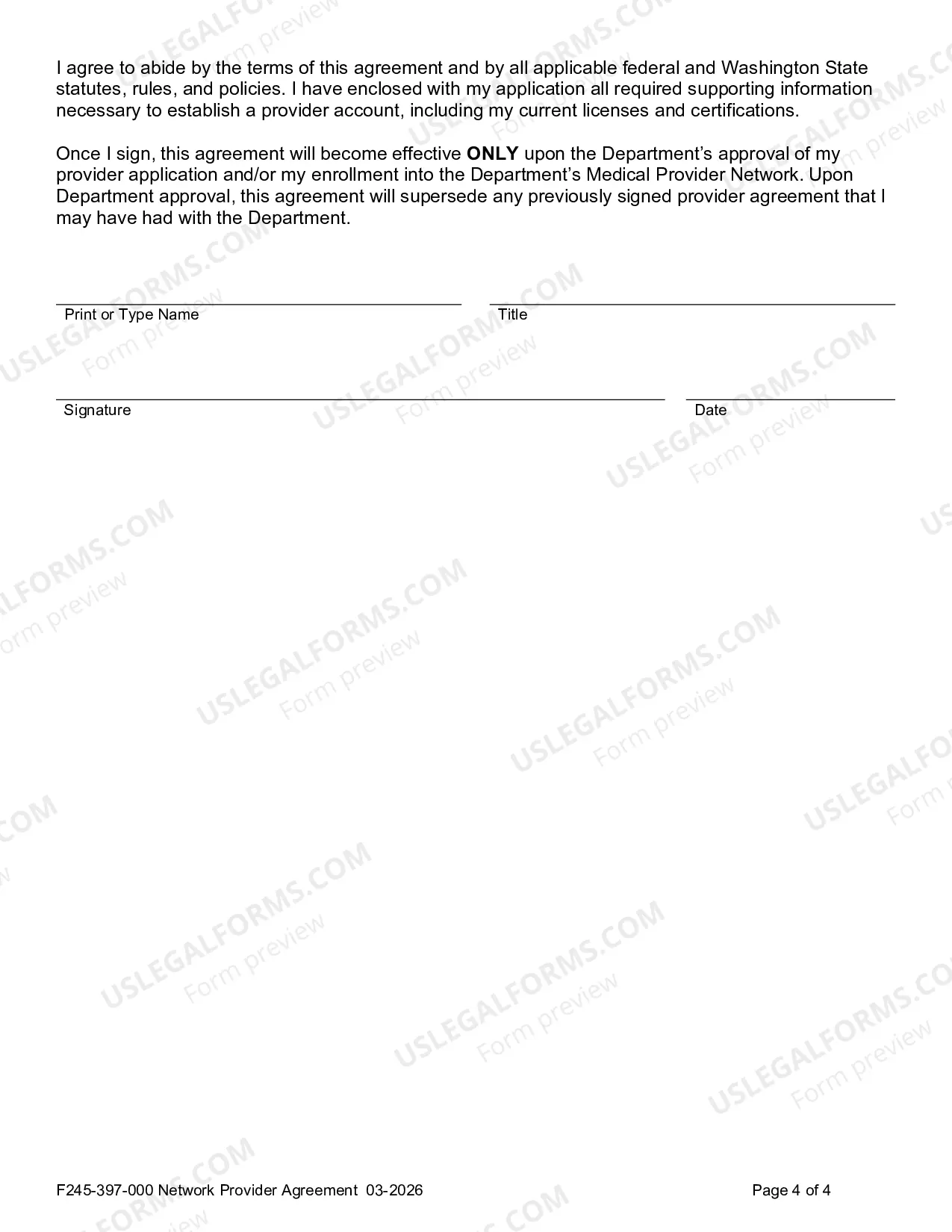 Preview Provider Network Agreement
