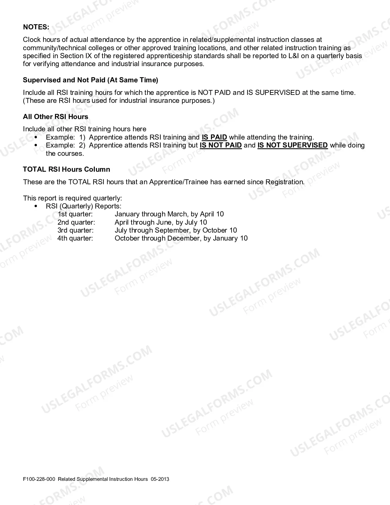 Preview Related Supplemental Instruction Hours