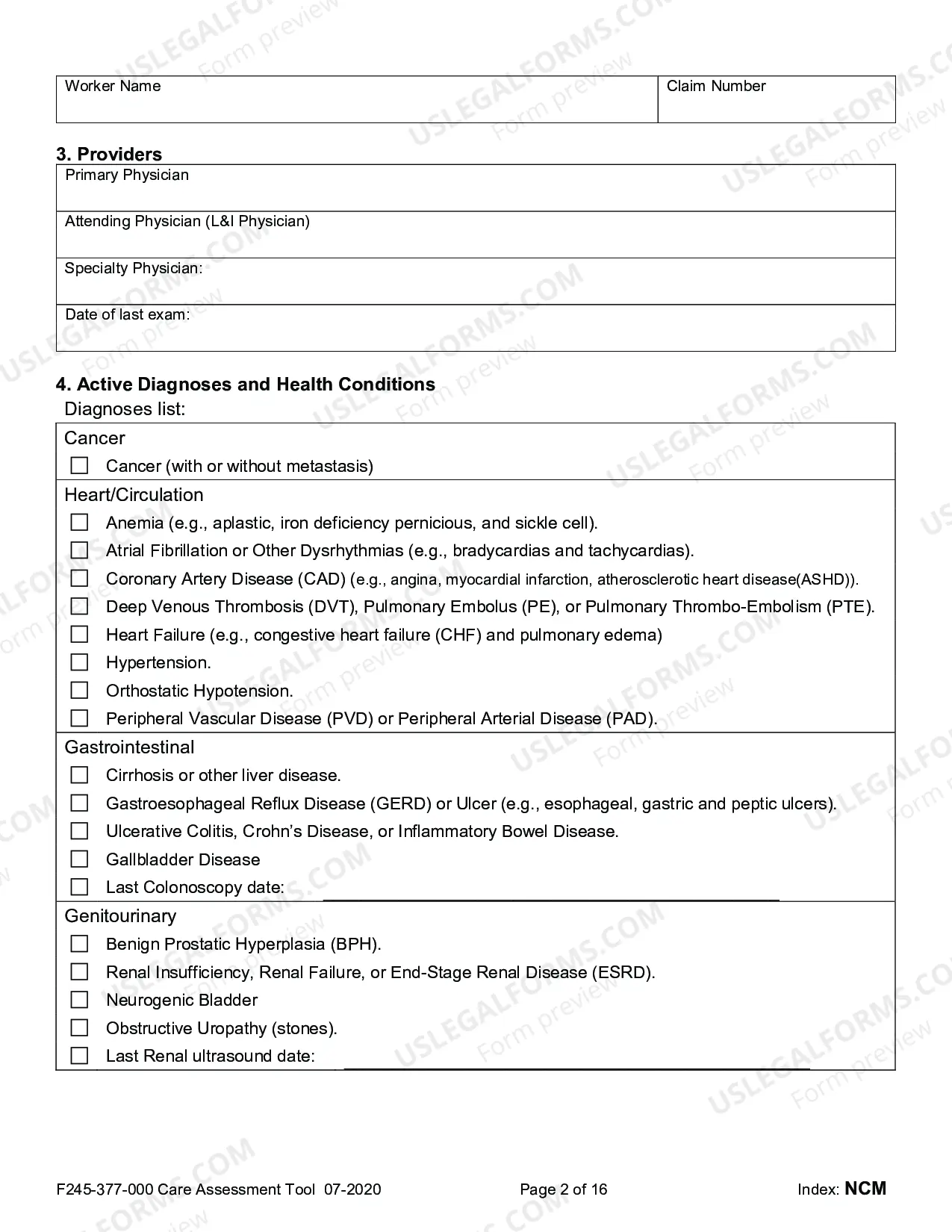 Preview Residential Care Assessment Tool