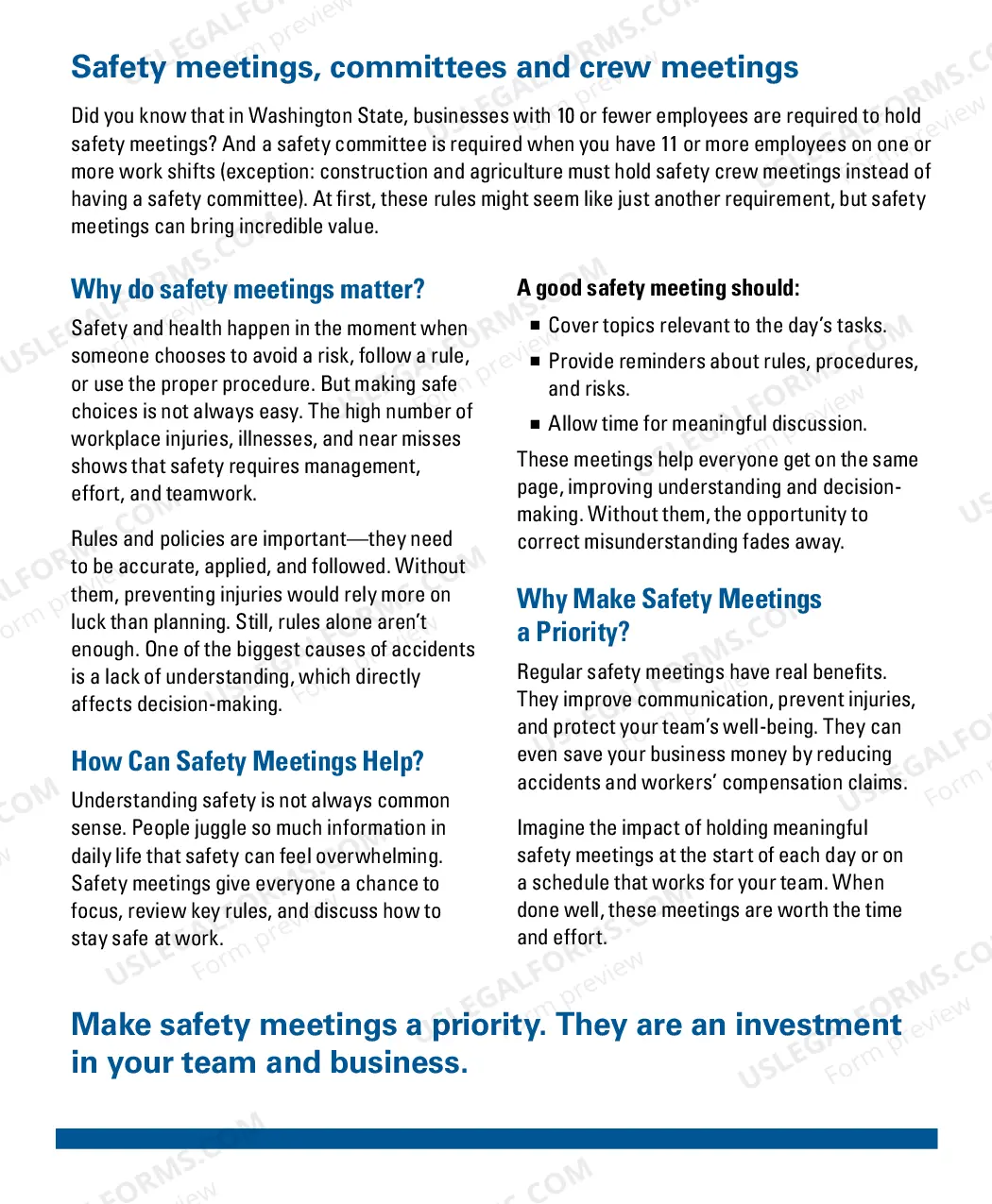 Preview Safety Committees and Meetings