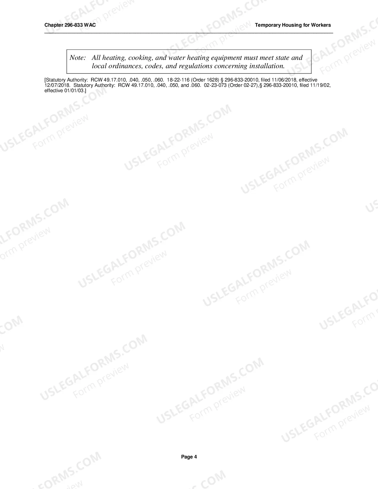 Preview Safety Standards - WAC 296-833 - Temporary Housing for Workers