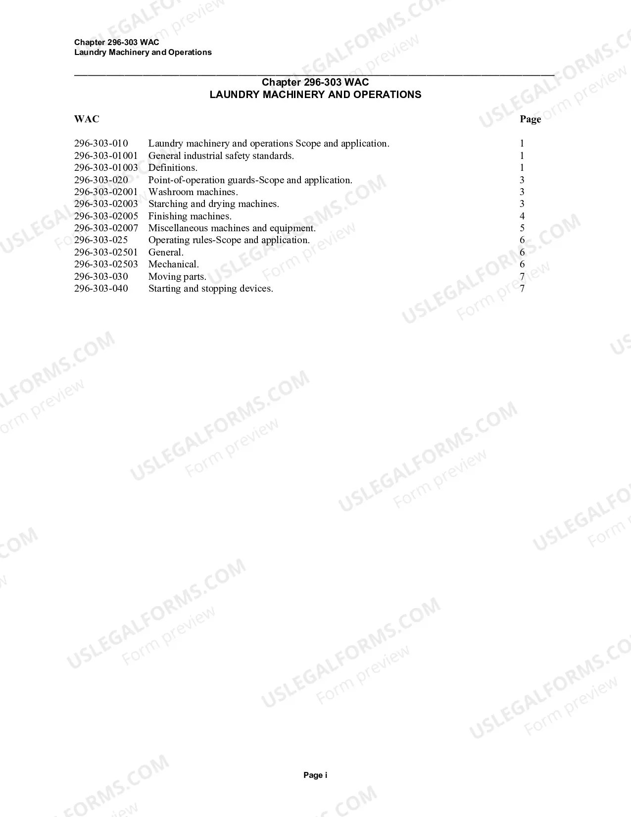 Preview Safety Standards for Laundry Machinery and Operations WAC 296-303