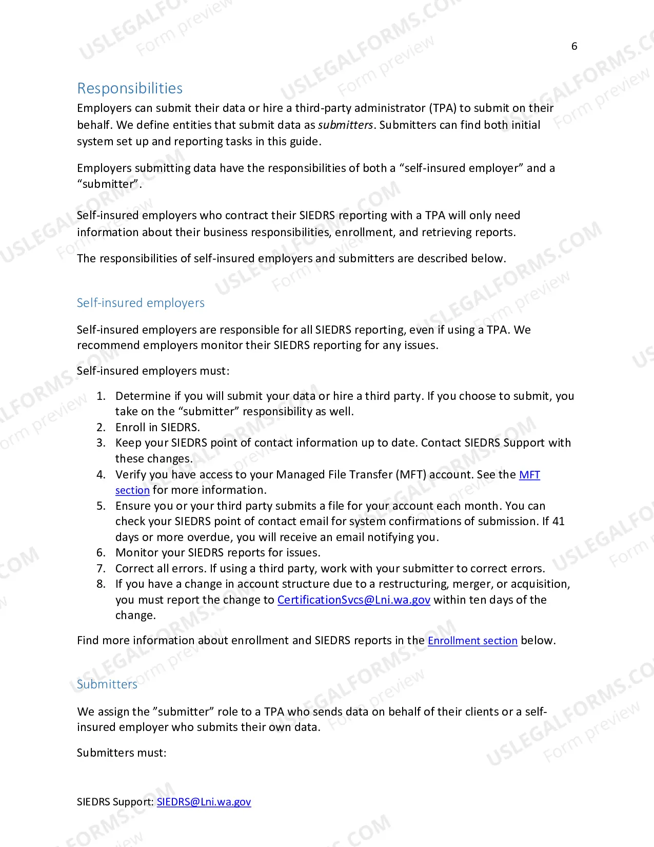 Preview Self-Insurance Electronic Data Reporting System (SIEDRS): Enrollment Package 2.0