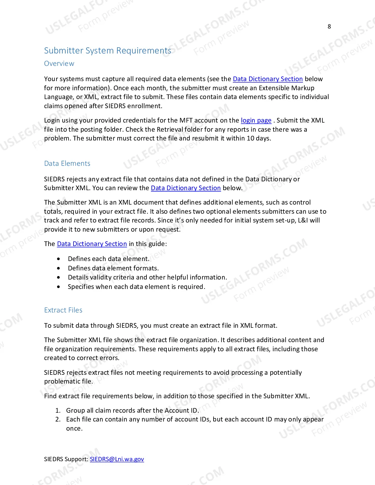 Preview Self-Insurance Electronic Data Reporting System (SIEDRS): Enrollment Package 2.0