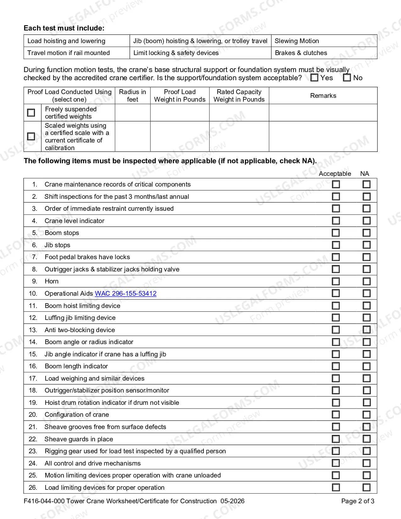 Preview Tower Crane Worksheet for Construction Industry