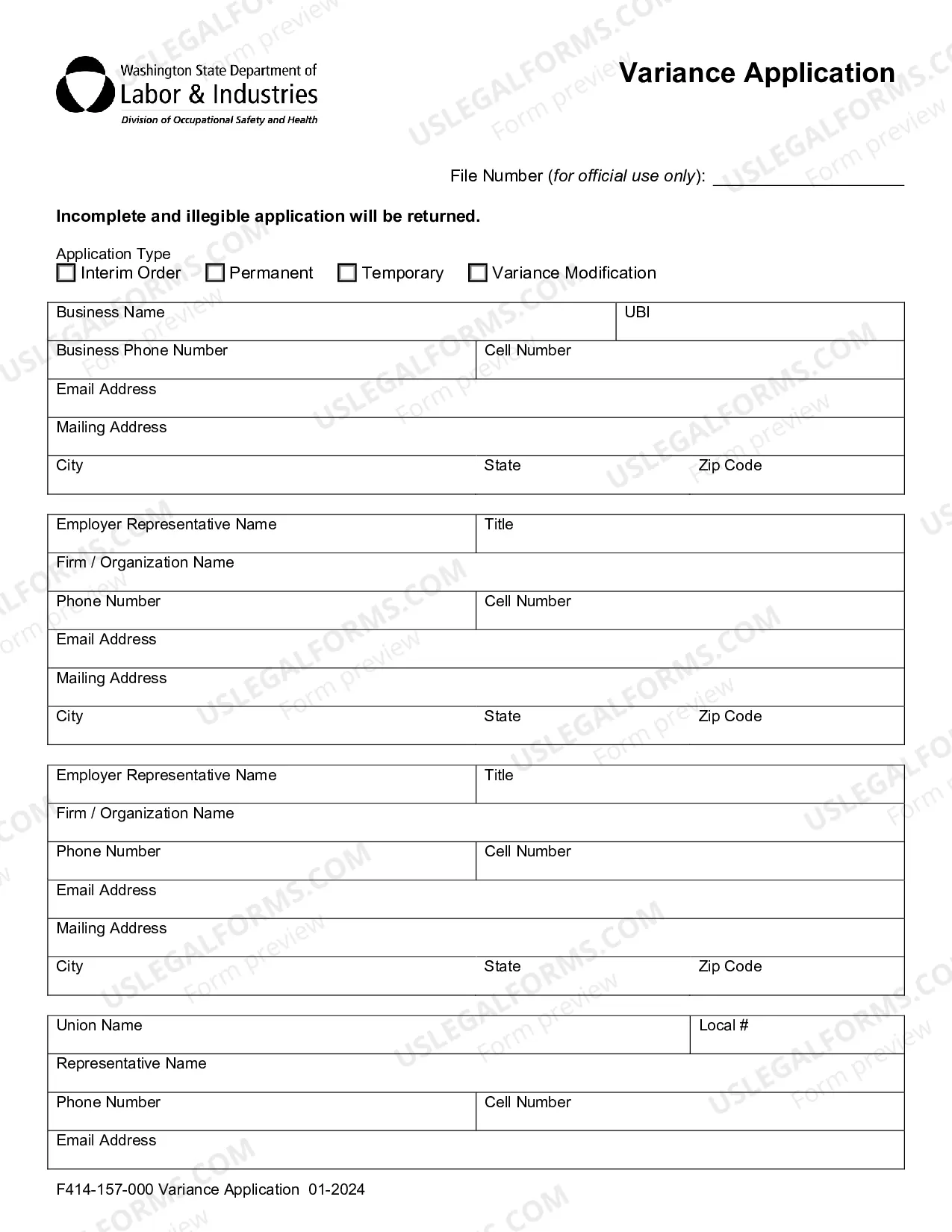 Preview Variance Application - Industrial Safety and Health