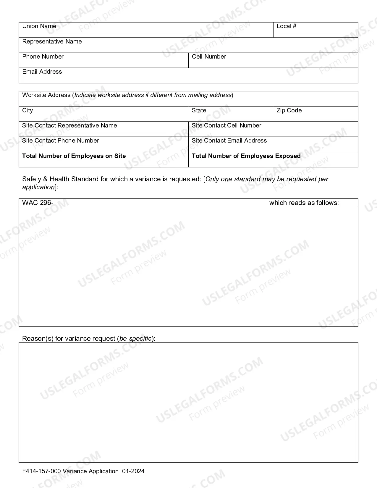 Preview Variance Application - Industrial Safety and Health