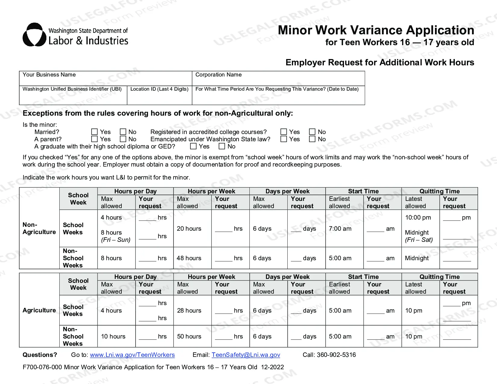 Preview Variance Application - Minor Work