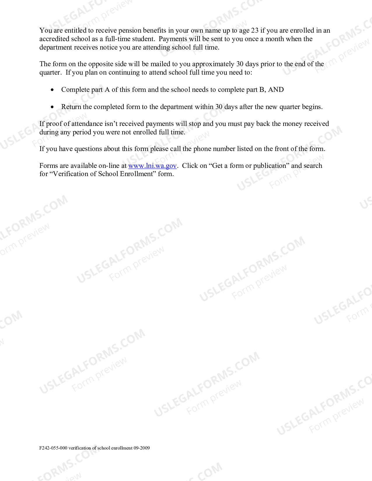 Preview Verification of School Enrollment
