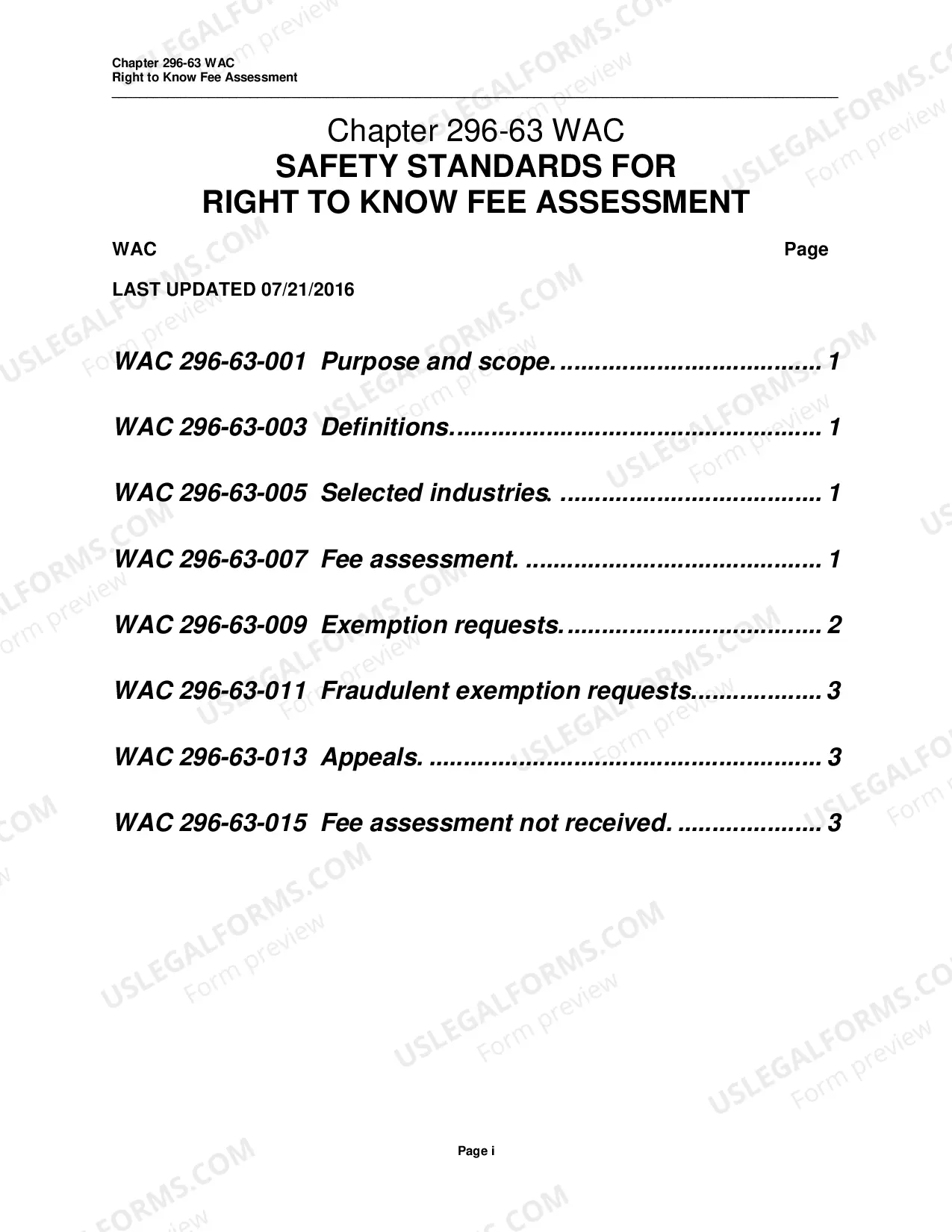 Preview WAC 296-63 - Right to Know Fee Assessment