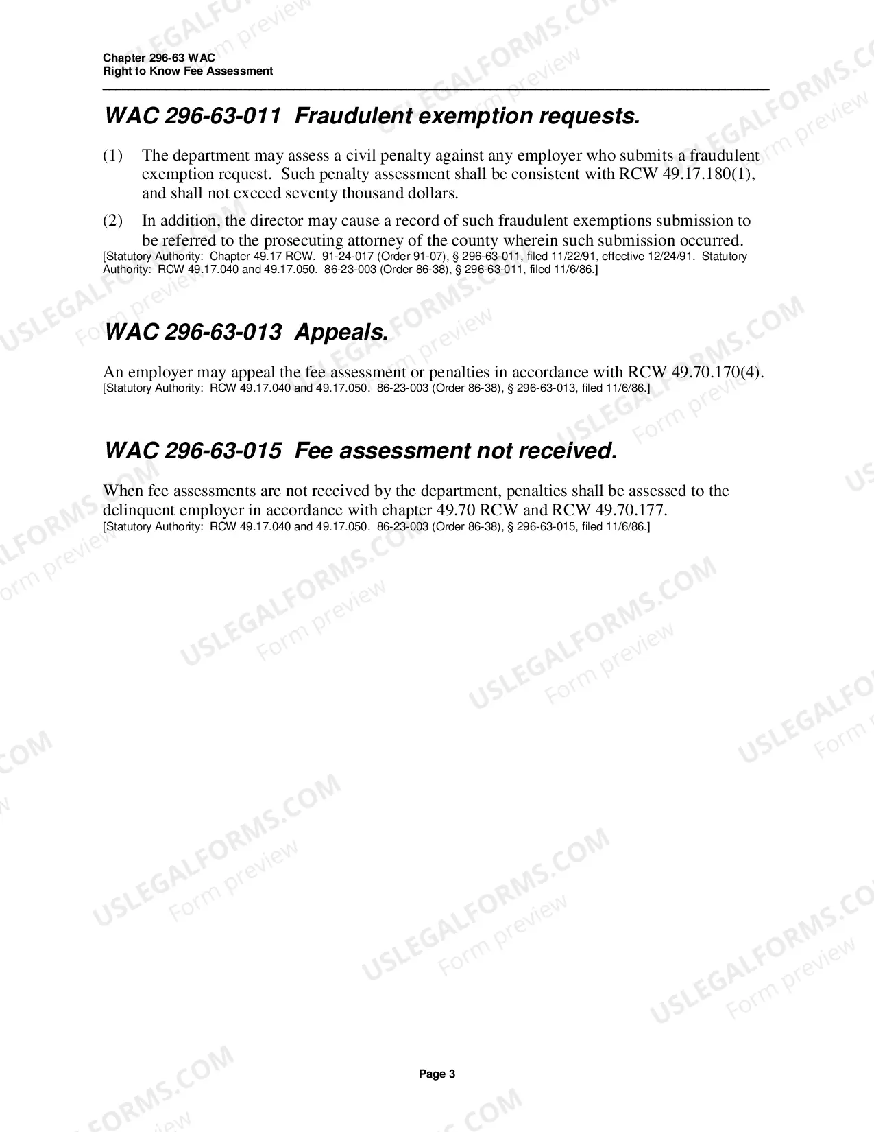 Preview WAC 296-63 - Right to Know Fee Assessment