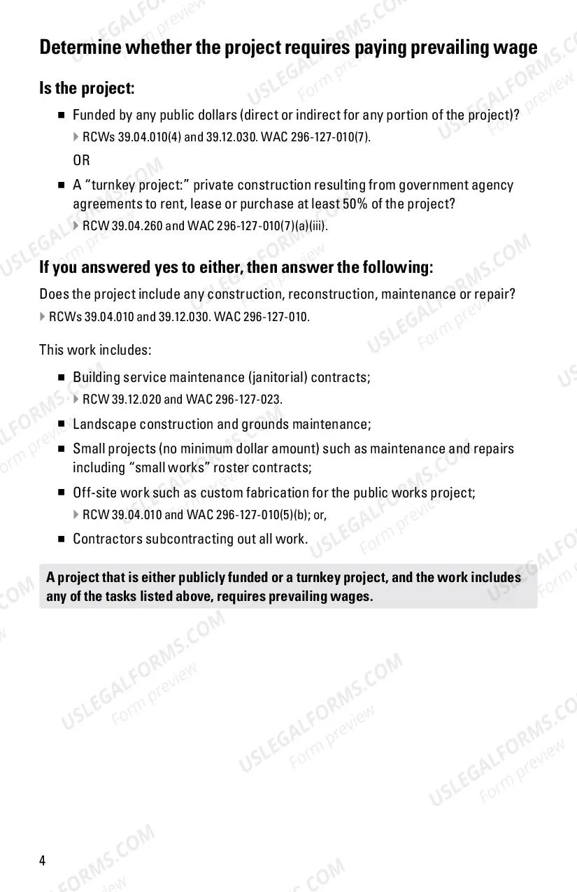 Preview Washington State Prevailing Wage Law
