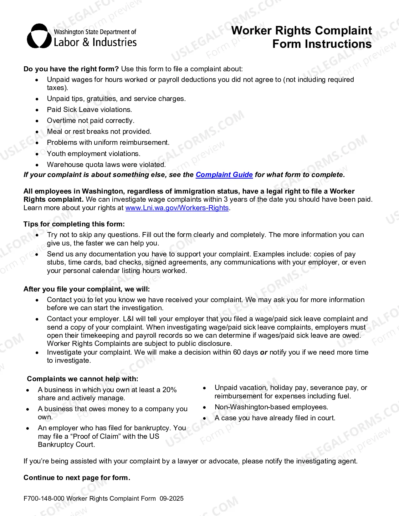 Preview Worker Rights Complaint Form