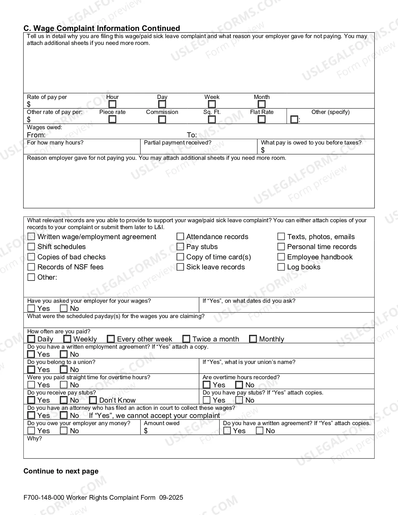 Preview Worker Rights Complaint Form