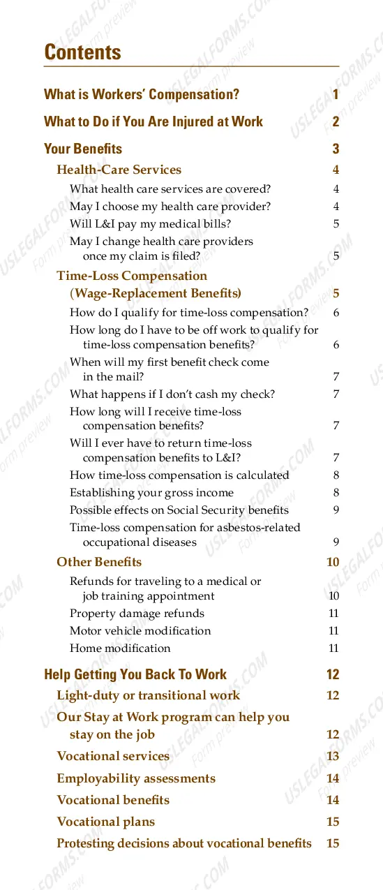 Preview Workers' Compensation Benefits: A Guide for Injured Workers
