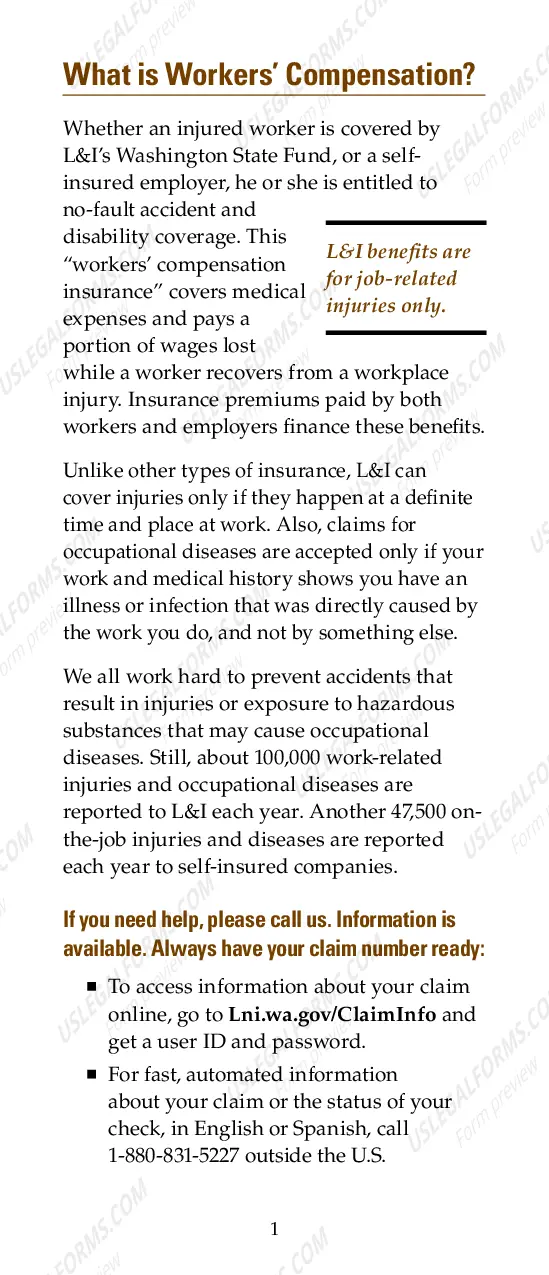 Preview Workers' Compensation Benefits: A Guide for Injured Workers