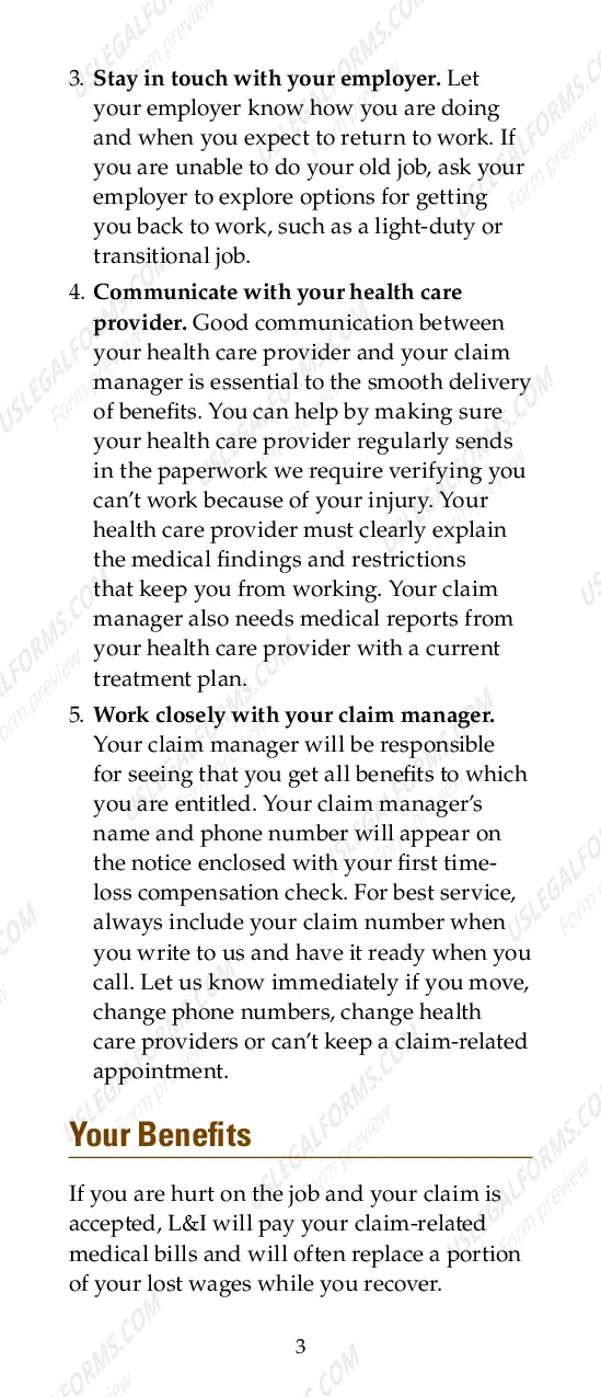 Preview Workers' Compensation Benefits: A Guide for Injured Workers