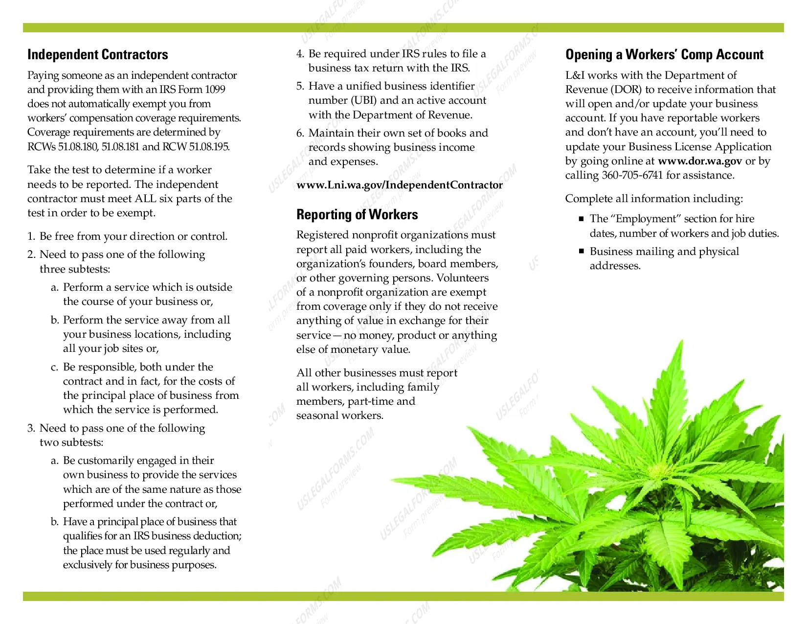 Preview Workers' Compensation Requirements for the Marijuana Industry