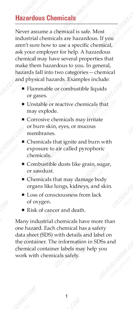 Preview Workers' Guide to Hazardous Chemicals