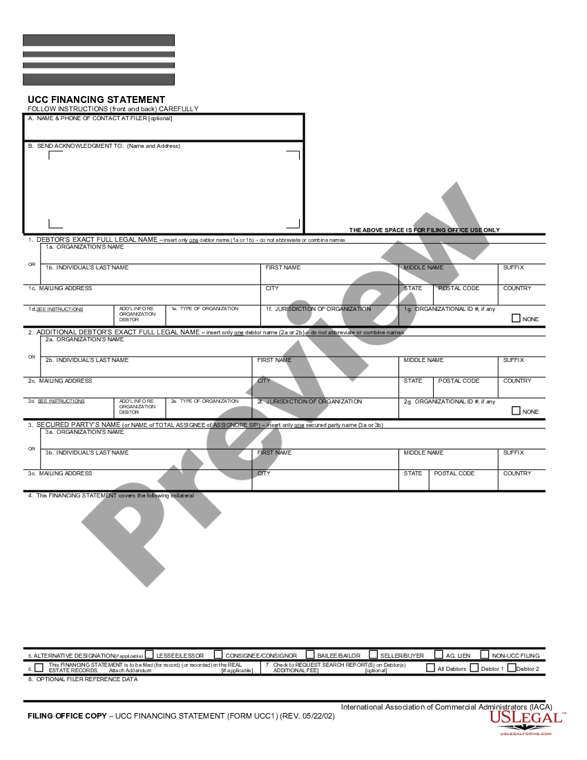 Washington UCC1 Financing Statement - Washington Ucc Search | US Legal