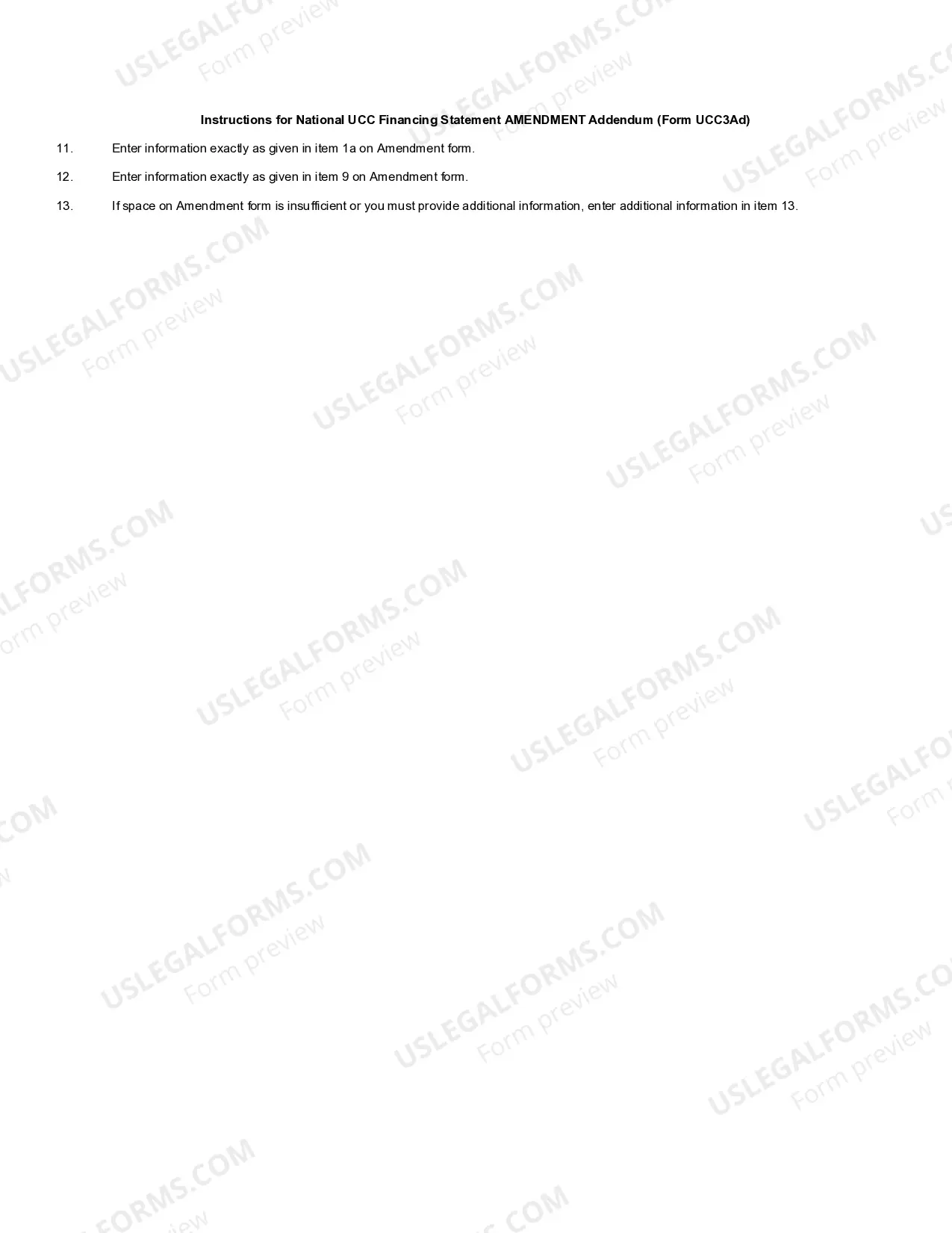 Preview Washington UCC3 Financing Statement Amendment Addendum