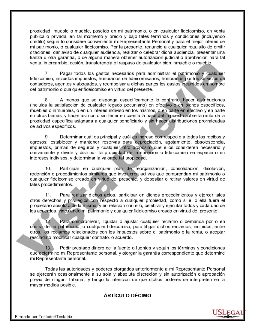 Preview Formulario de última voluntad y testamento legal para una pareja de hecho sin hijos