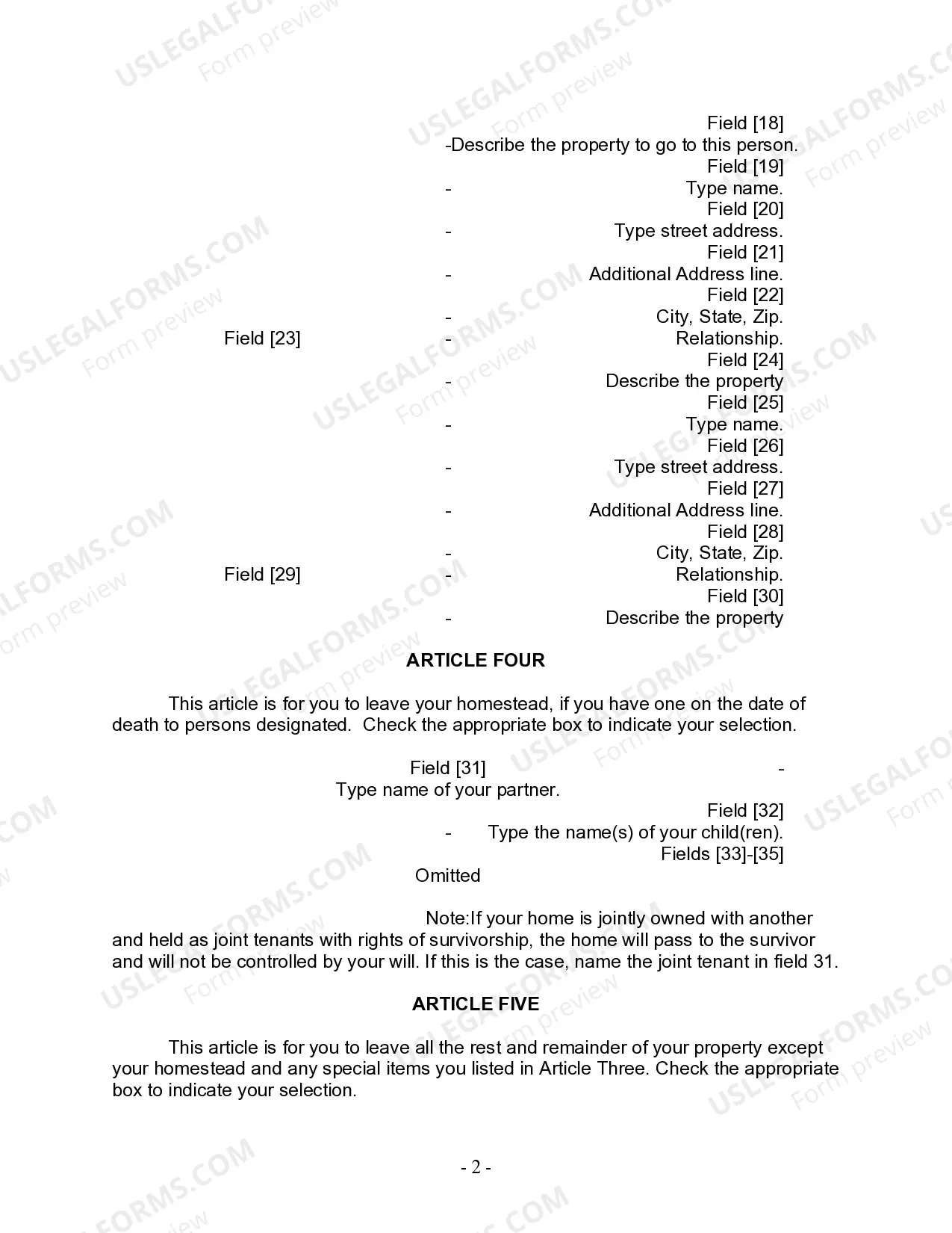 Preview Last Will and Testament for Domestic Partner with Adult and Minor Children from Prior Marriage