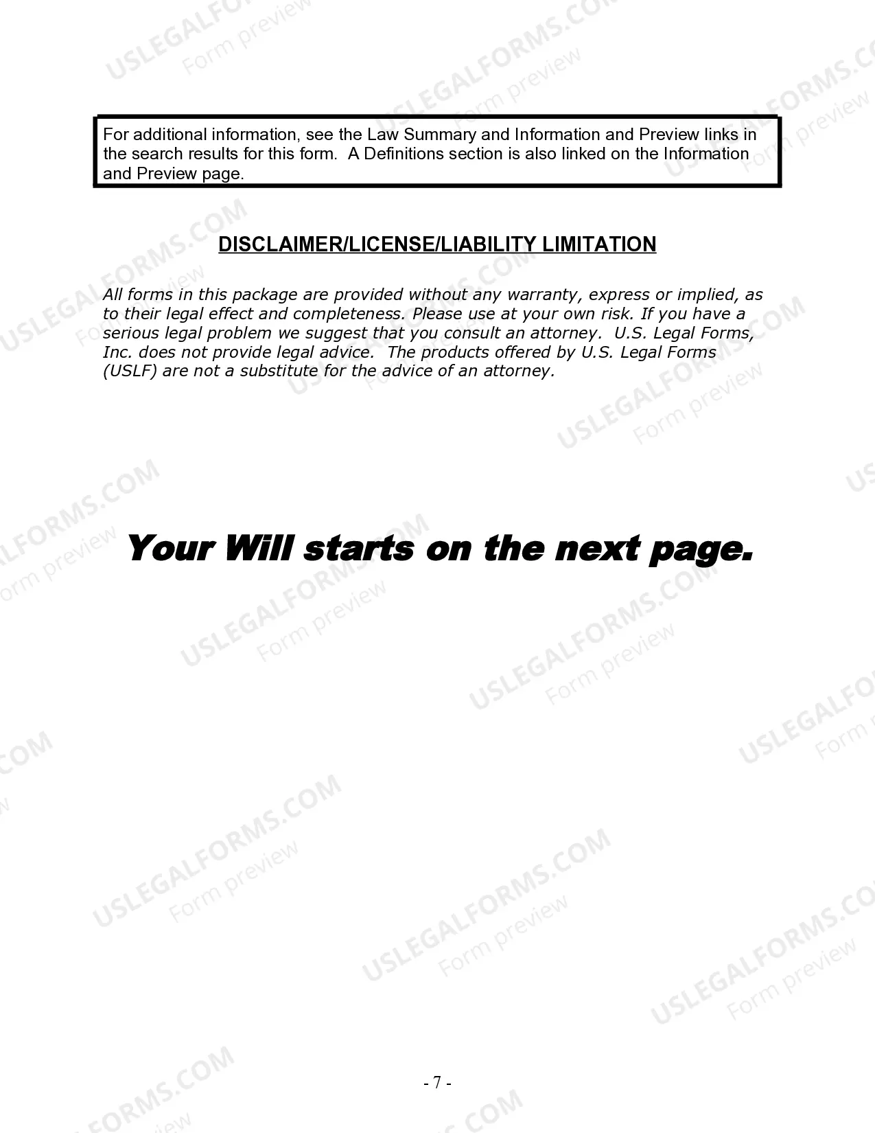 Preview Last Will and Testament for Domestic Partner with Adult and Minor Children from Prior Marriage