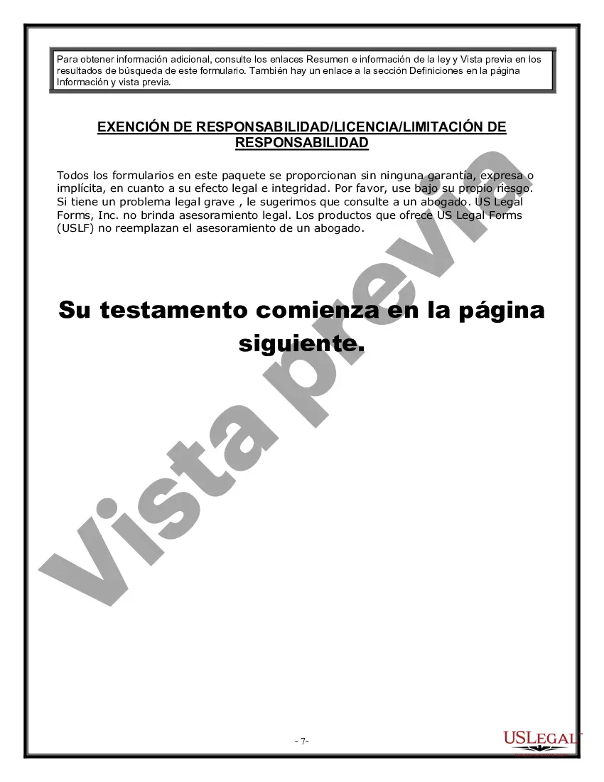 Preview Formulario de testamento y última voluntad legal para viuda o viudo con hijos adultos