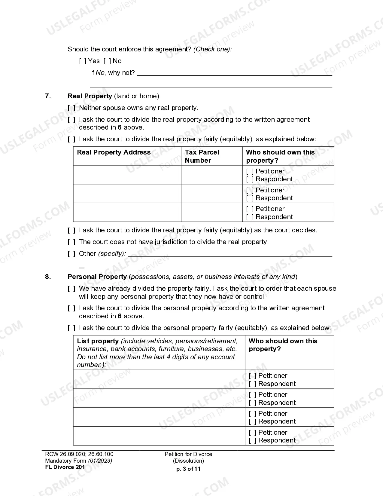Preview Petition for Dissolution of Marriage with or without children