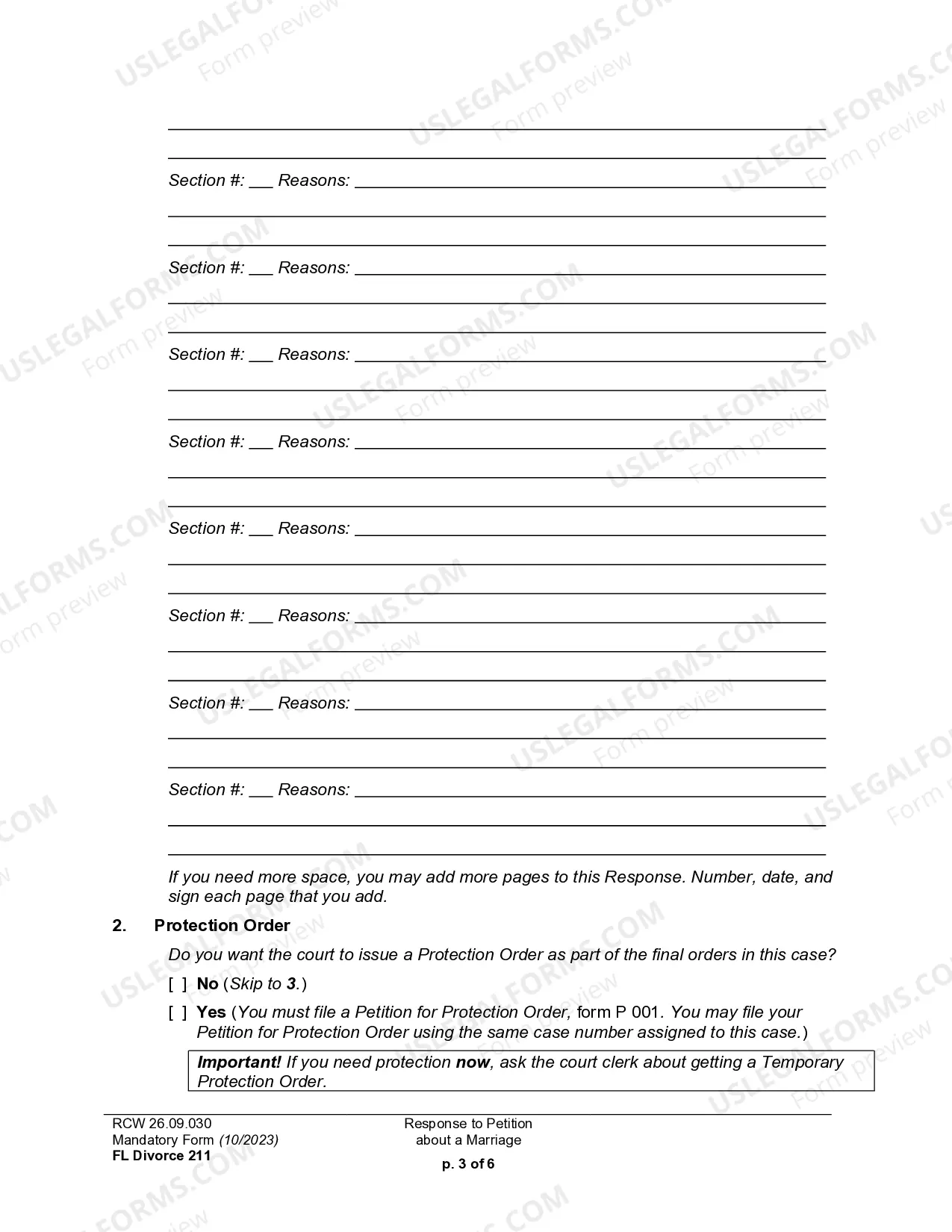 Preview Response to Petition for Dissolution of Marriage