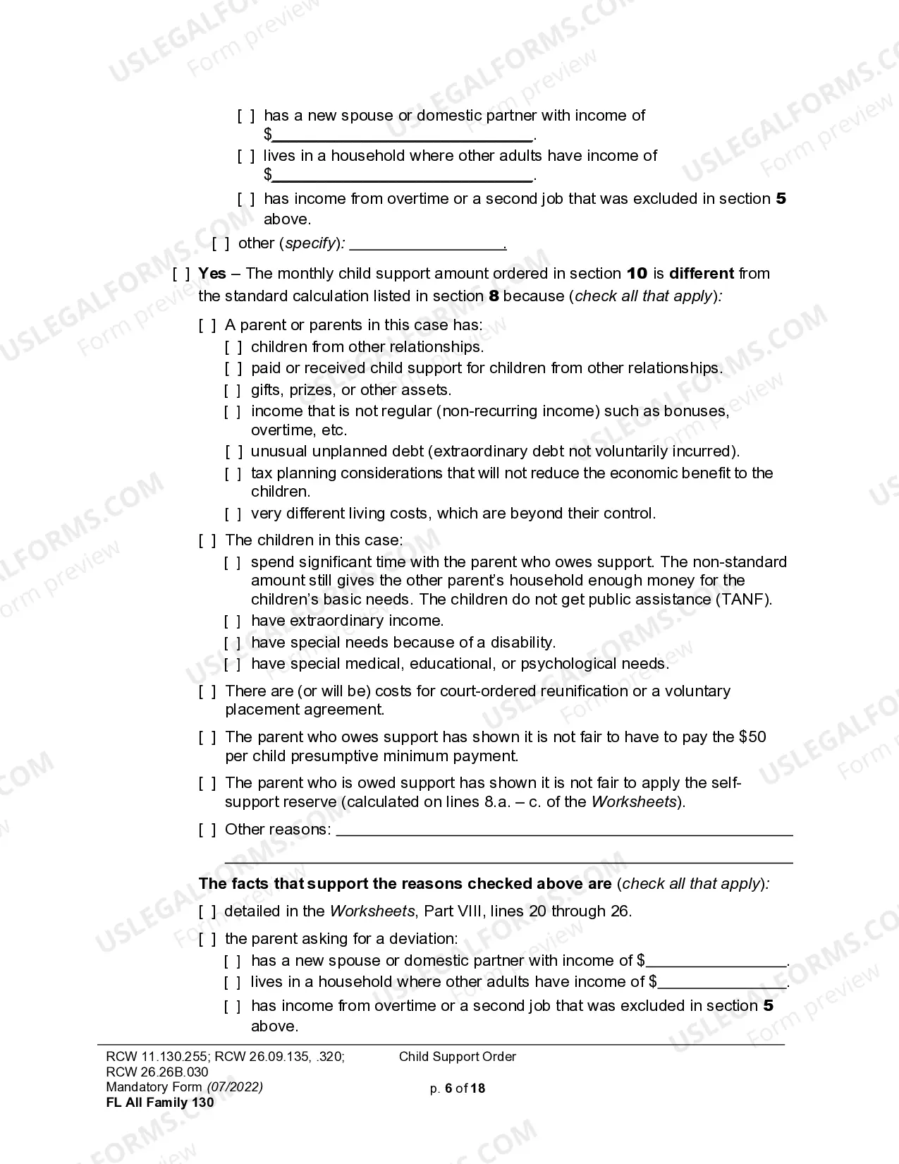 Preview Order of Child Support