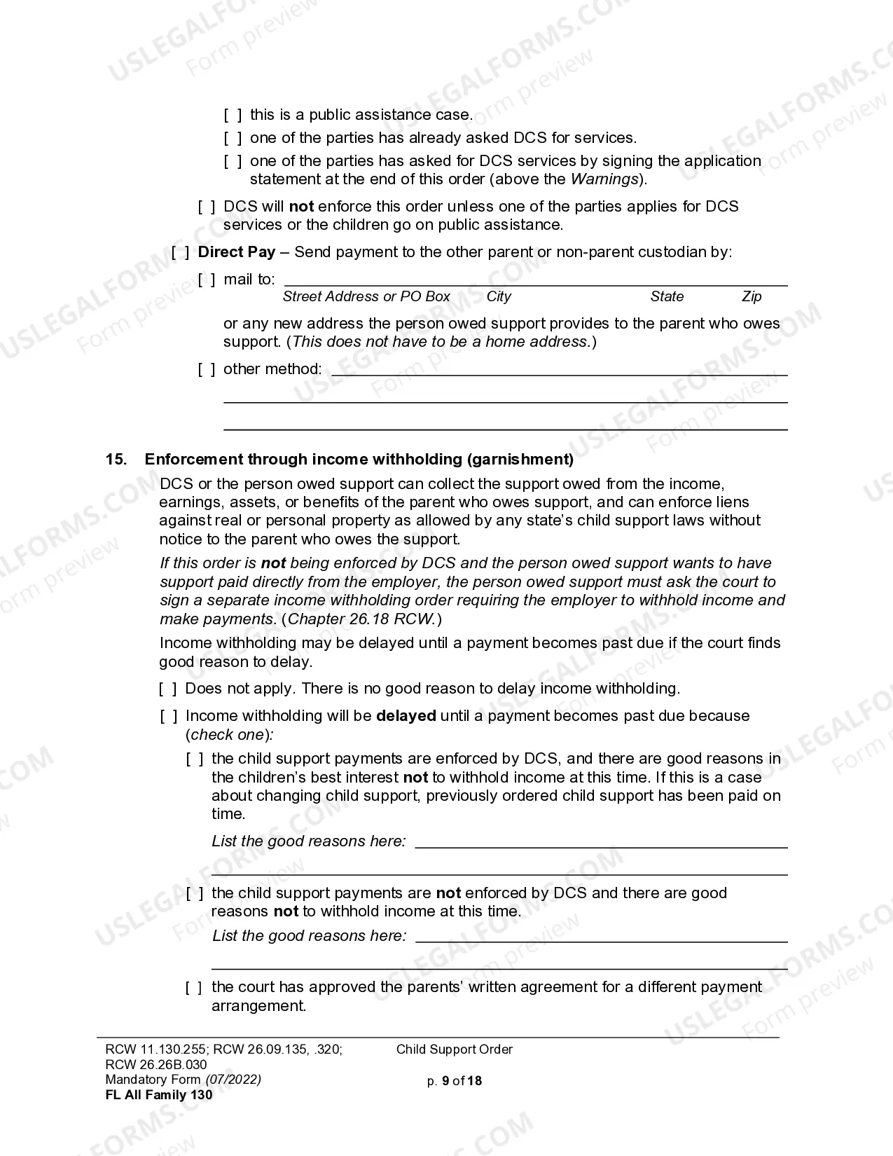 Preview Order of Child Support
