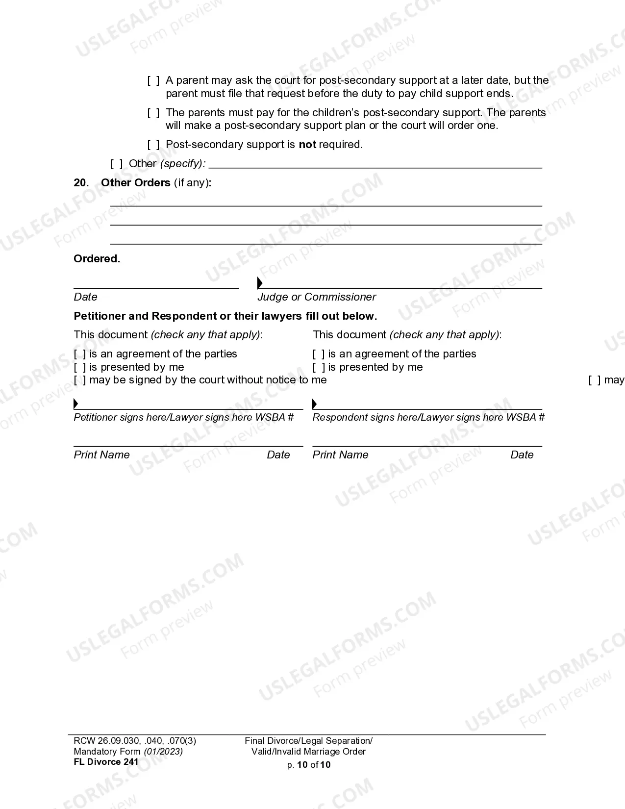 Preview Decree of Dissolution - With or Without Children