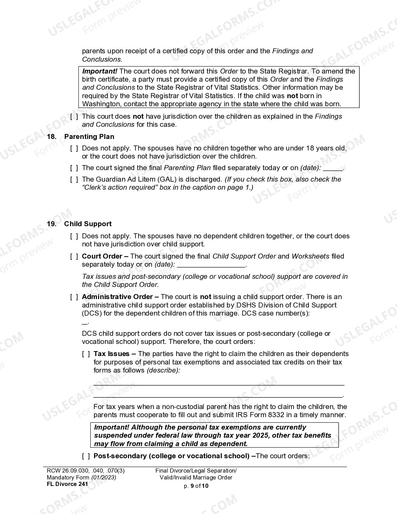 Preview Decree of Dissolution - With or Without Children