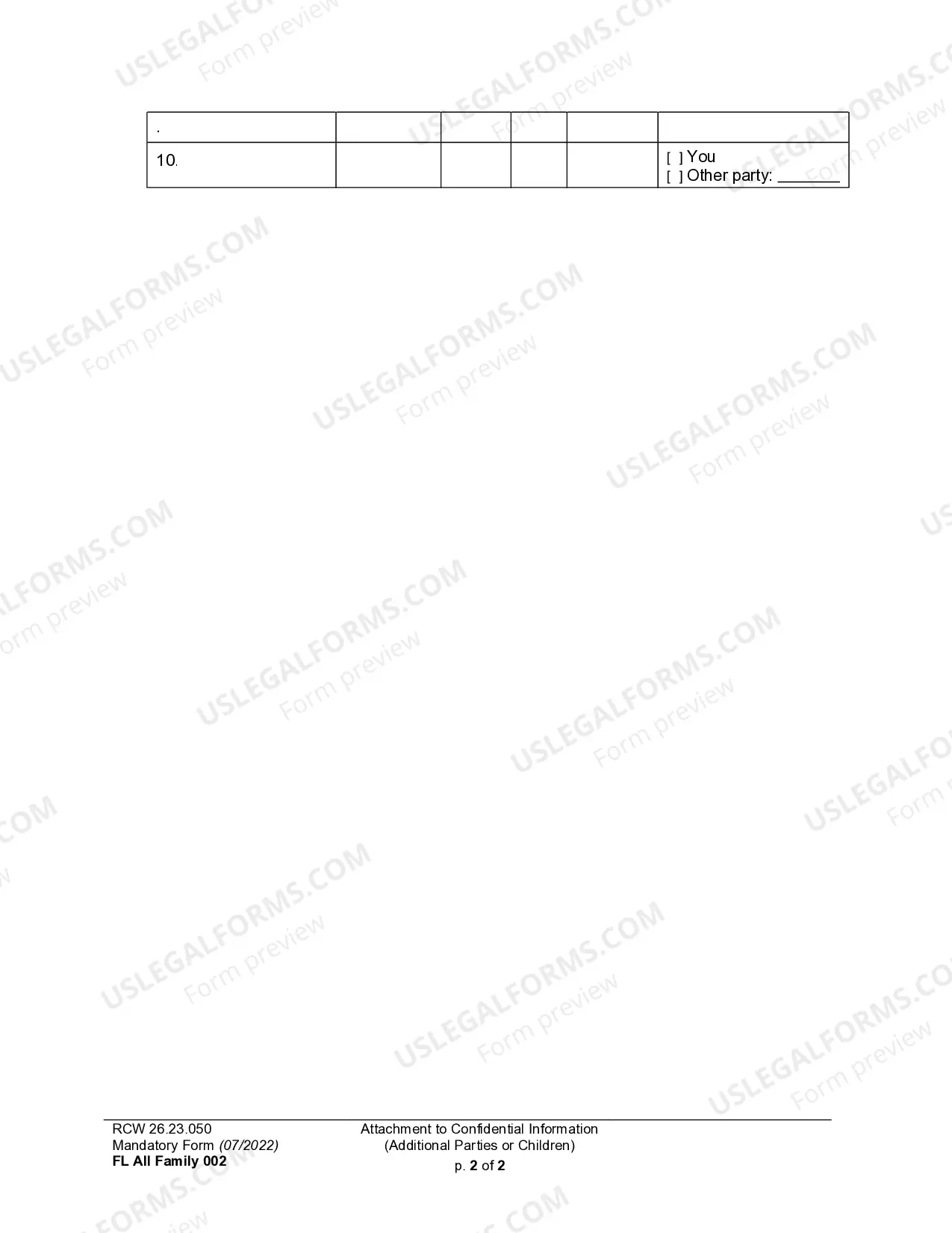 Preview Addendum to Confidential Information Sheet