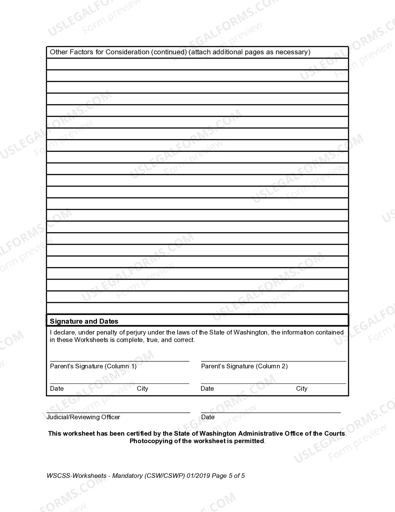 Preview Child Support Worksheets