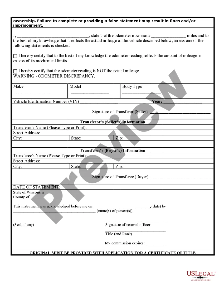 Get Bill of Sale of Automobile and Odometer Statement for As-Is Sale Preview Bill of Sale of Automobile and Odometer Statement for As-Is Sale