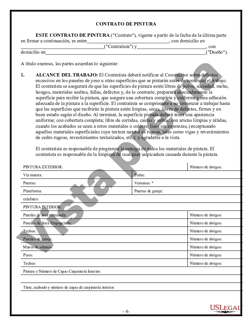 Preview Contrato de pintura para contratista