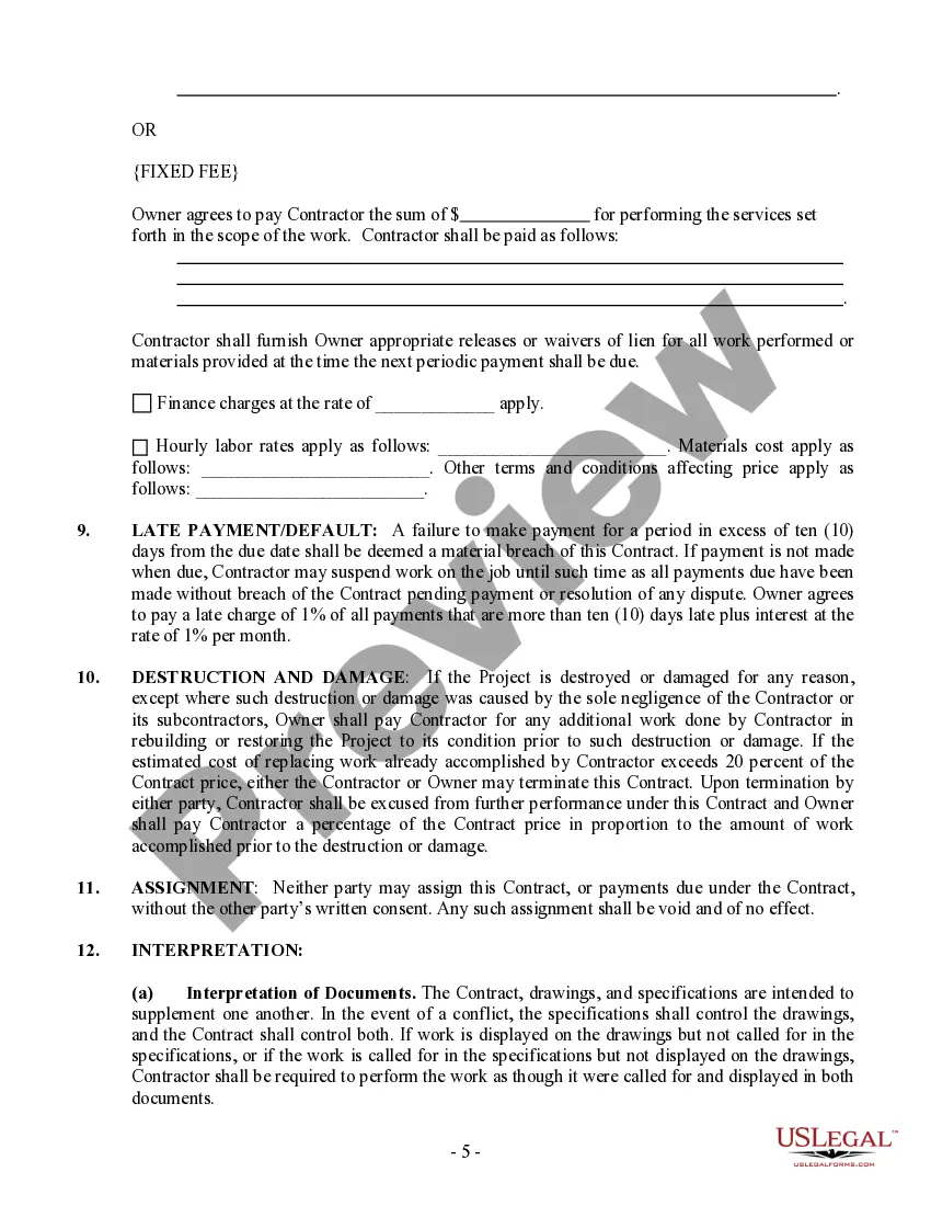 Preview Painting Contract for Contractor